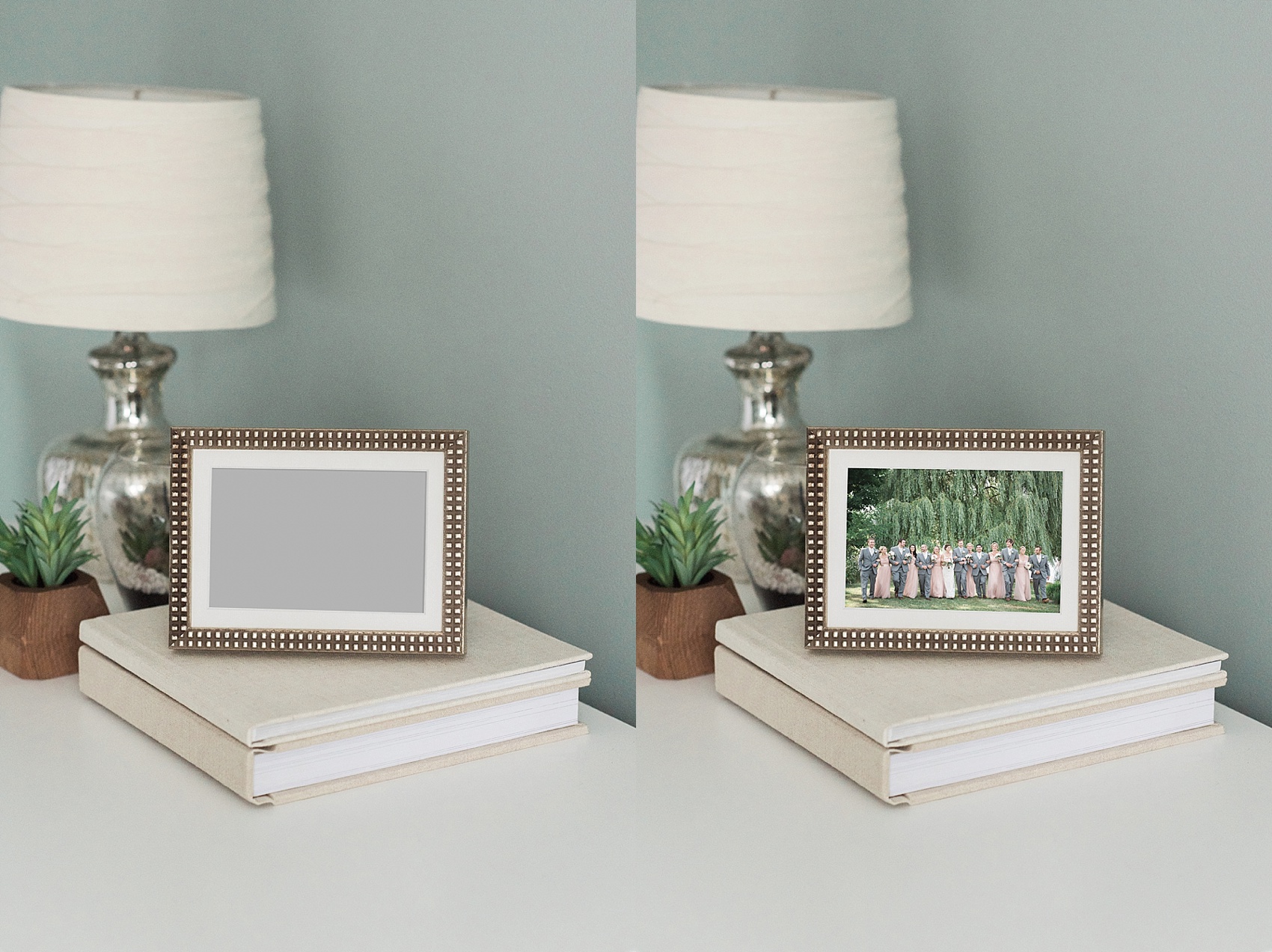 Smart template to add your own image to a frame with an album