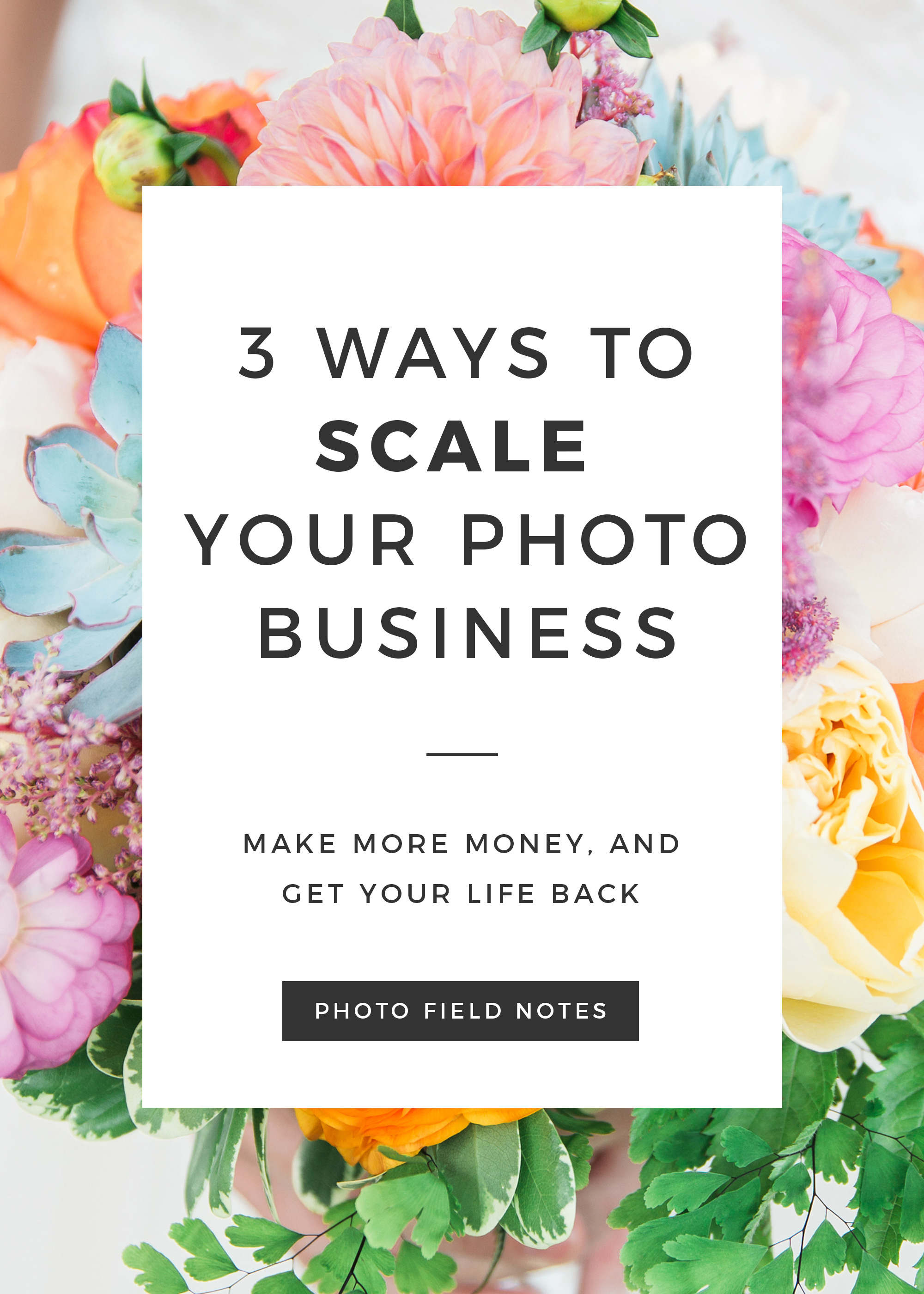 How to scale and make more money in your photography business