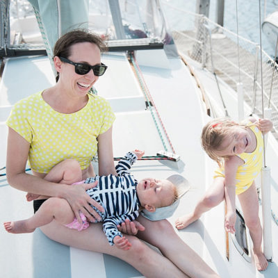 sailing with young kids on Lake Michigan
