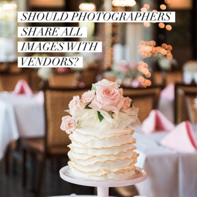 Should photographers share all photos with wedding vendors?